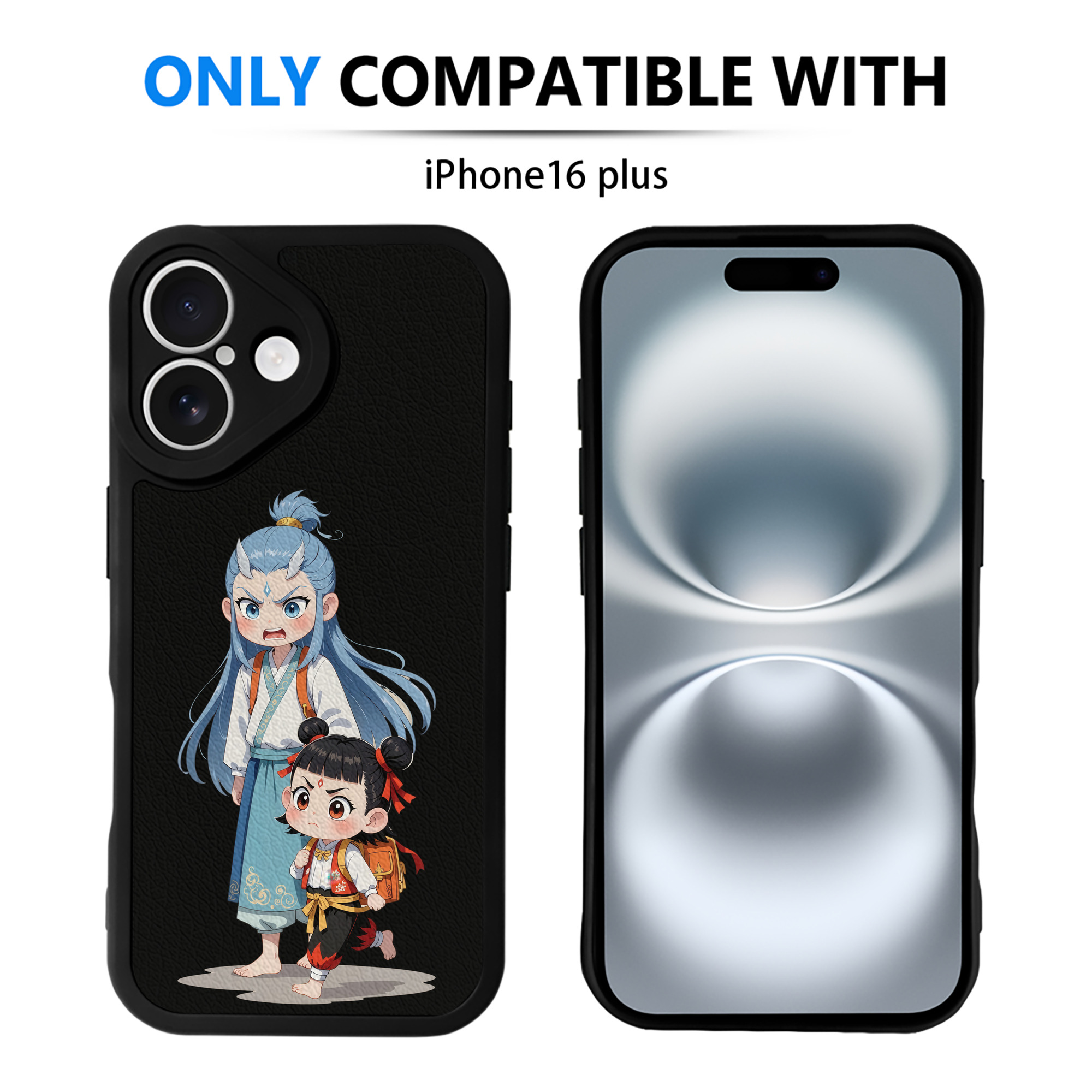 （画像用） Ne Zha 2 ナタ 魔童の大暴れ 【iPhone 16シリーズ対応】シリコンスマホケース（レザー調） 材質：シリコン